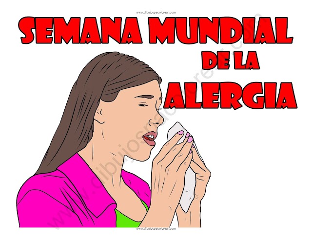 Semana Mundial de la Alergia dibujo a color y para colorear